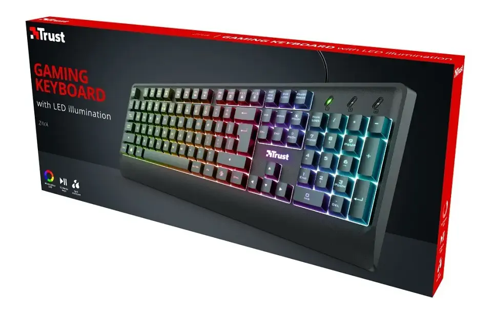 Teclado Gamer TRUST Ziva membrana  6