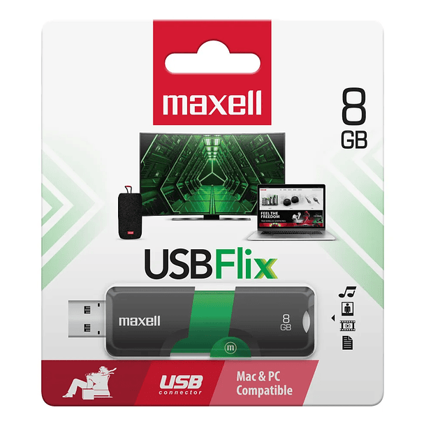 Pendrive Maxell FLIX 8GB 2.0 Verde 1