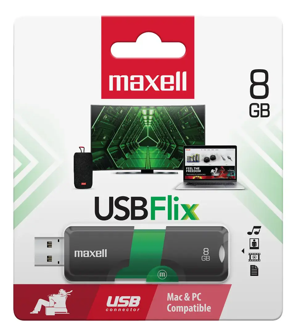 Pendrive Maxell FLIX 8GB 2.0 Verde 1