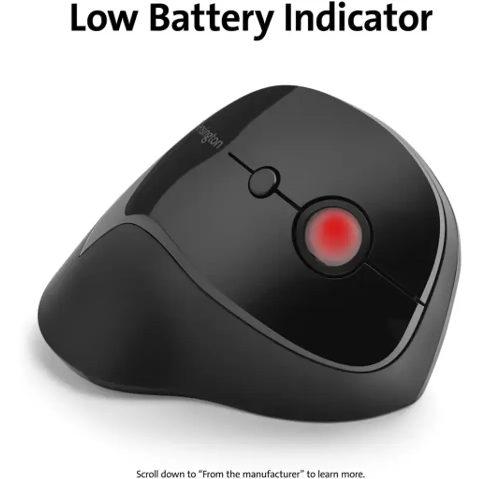 Mouse Ergonómico Vertical Inalámbrico Kensington ProFit 6 Btns 1600dpi USB Negro 3