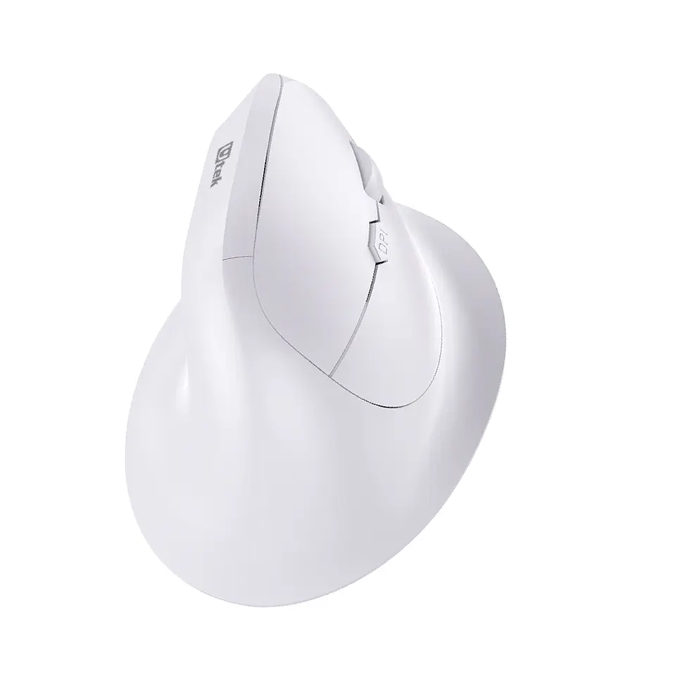 Mouse ergonómico inalámbrico 2.4gz + BT recargable Blanco  1