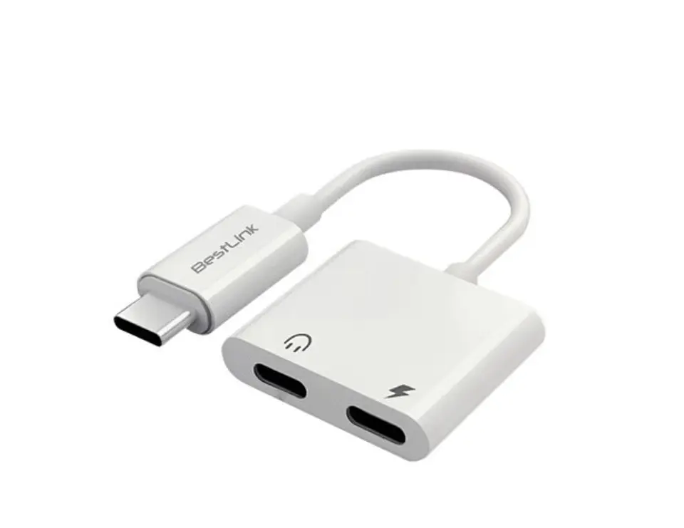 Adaptador USB-C A 2 USB-C carga y audio  1