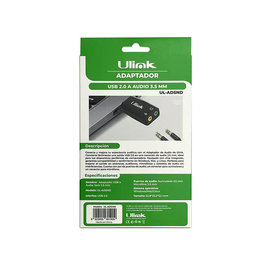 Tarjeta adaptador de USB A SONIDO  4
