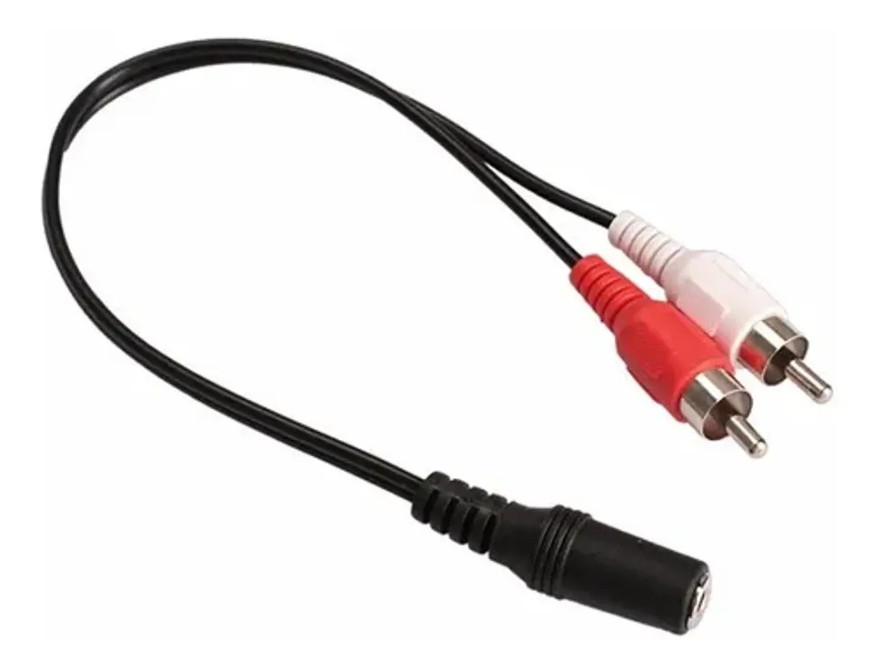 Cable de audio 2 PLUG RCA macho A 3.5 hembra 0.5 MT 1
