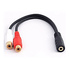 Cable de audio 3,5mm Hembra a 2 RCA hembra 15CMS 1