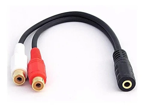 Cable de audio 3,5mm Hembra a 2 RCA hembra 15CMS