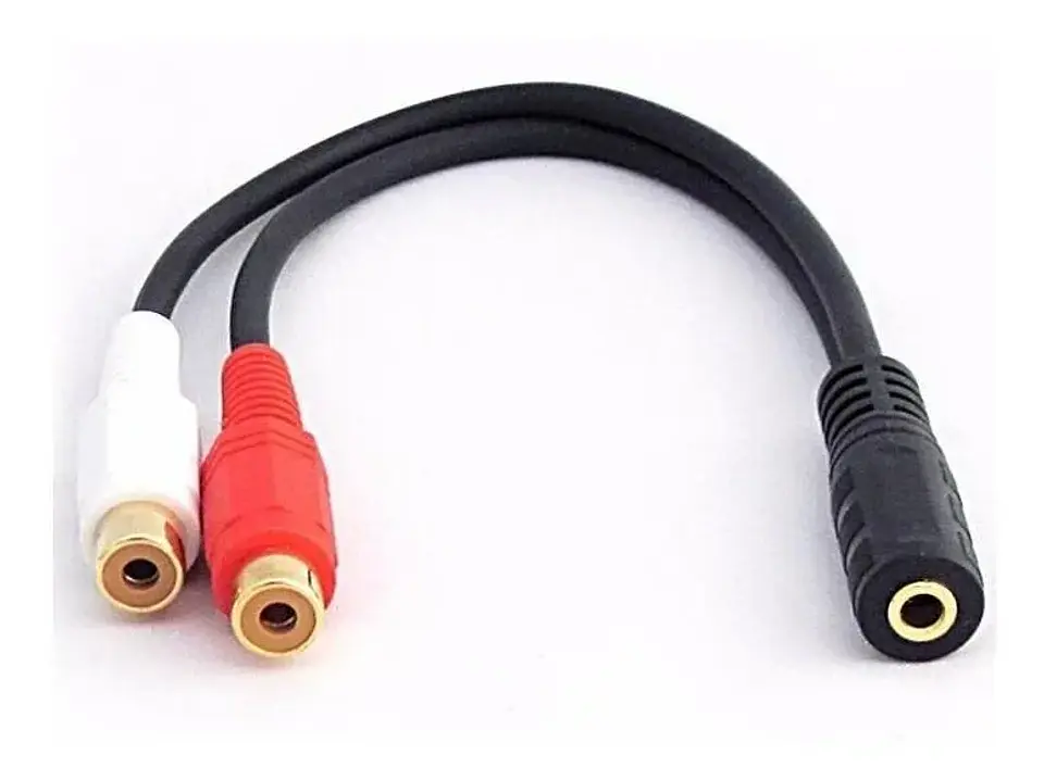 Cable de audio 3,5mm Hembra a 2 RCA hembra 15CMS 1