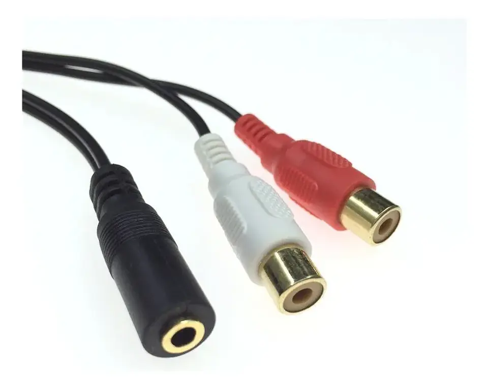 Cable de audio 3,5mm Hembra a 2 RCA hembra 15CMS 2