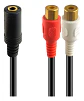 Cable de audio 3,5mm Hembra a 2 RCA hembra 15CMS - Miniatura 3