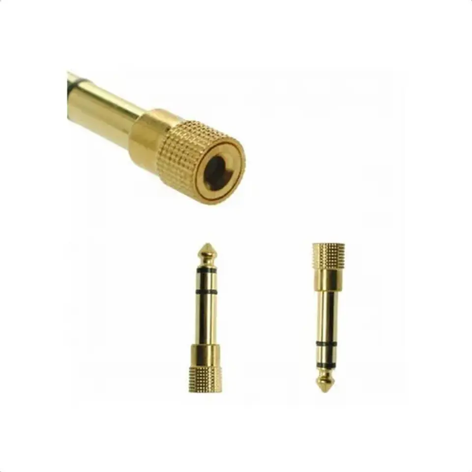 Adaptador de Audio 3,5mm hembra a 6,35mm macho copla audio stereo 3