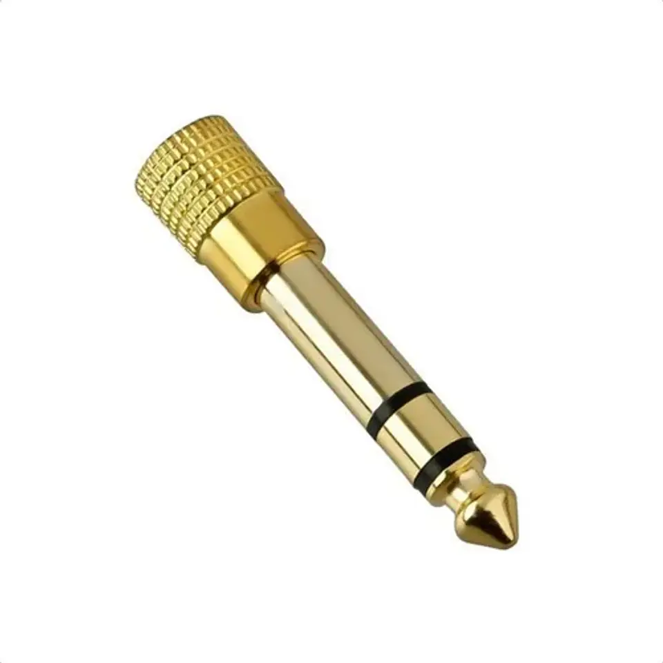 Adaptador de Audio 3,5mm hembra a 6,35mm macho copla audio stereo 5