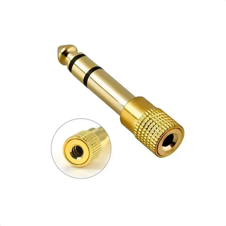 Adaptador de Audio 3,5mm hembra a 6,35mm macho copla audio stereo 1