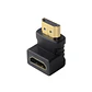 Copla HDMI macho hembra 90 grados dorada - Miniatura 2