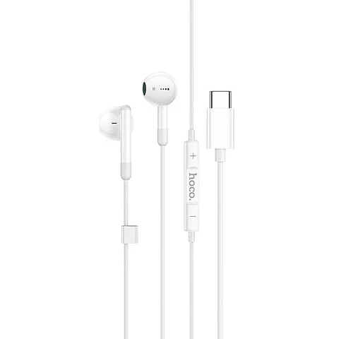 Audífono USB-C con cable M93 hoco Blanco