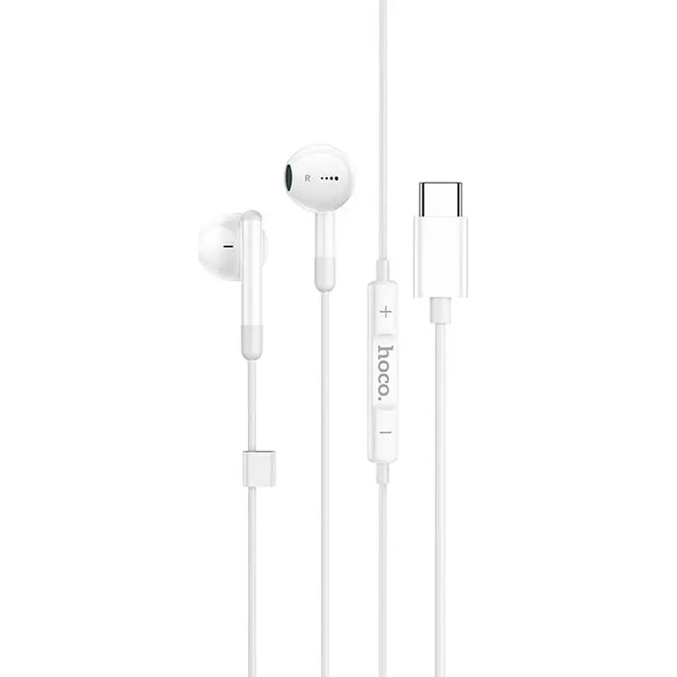 Audífono USB-C con cable M93 hoco Blanco 1