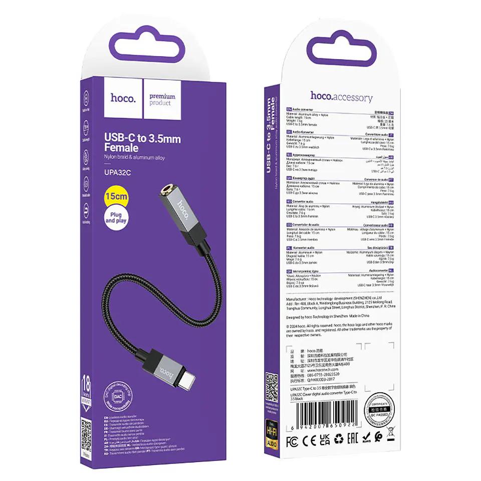 Cable convertidor USB-C a 3.5mm para audio  3
