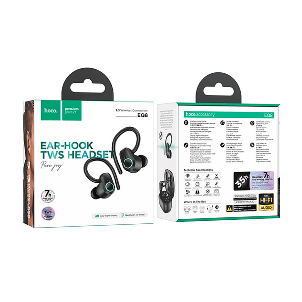 Audífono BT HOCO EQ8 EAR-HOOK TWS  3