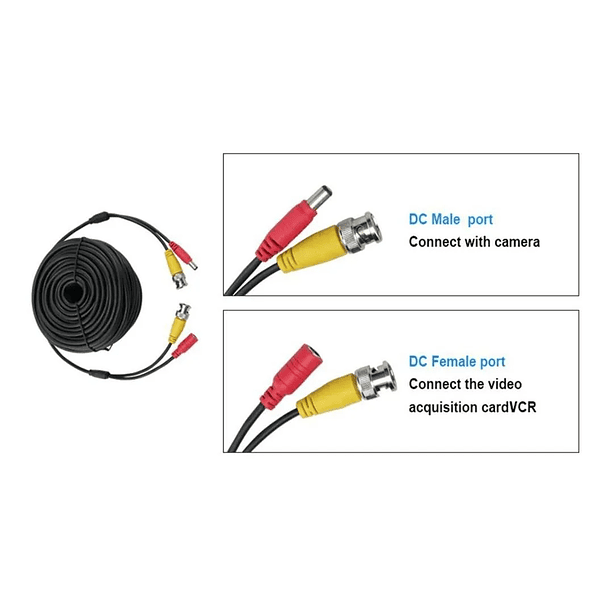 Cable Para Camara Vigilancia Video Y Poder 15M 3