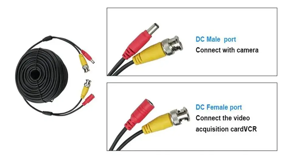 Cable Para Camara Vigilancia Video Y Poder 15M 3