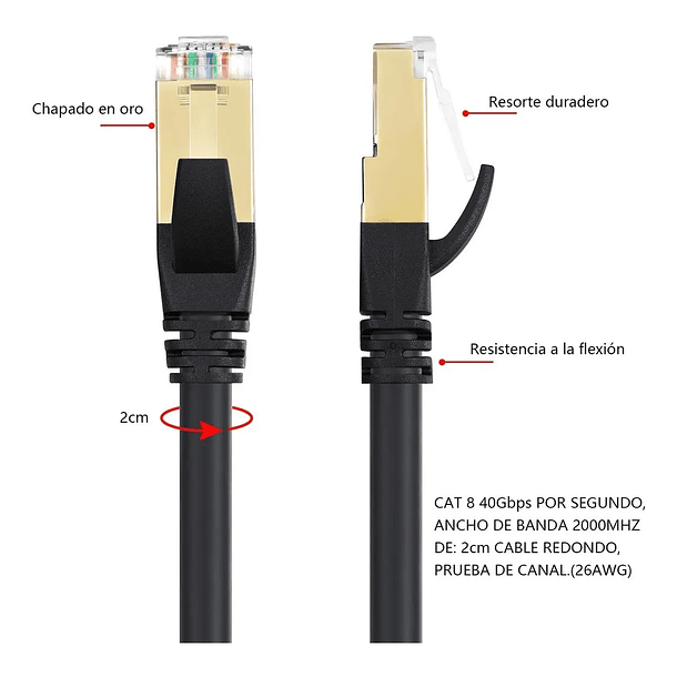 3M Cable de red CAT8 2