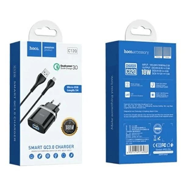 Cargador hoco C12Q Micro USB QC3.0 3