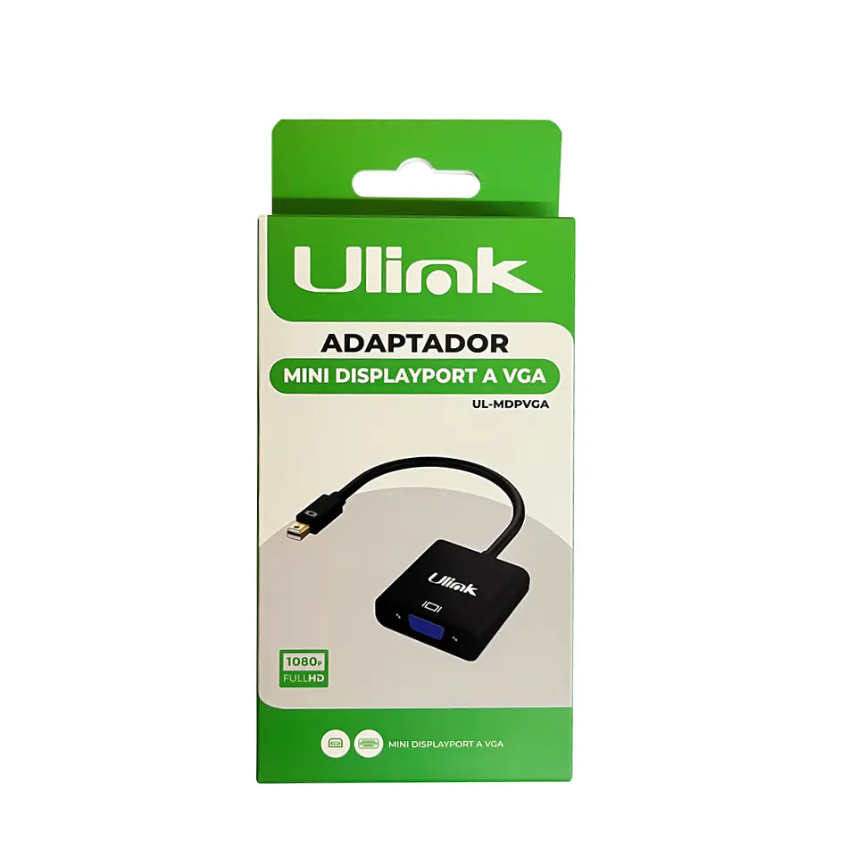 Adaptador de video Mini Display Port Macho a VGA hembra 2