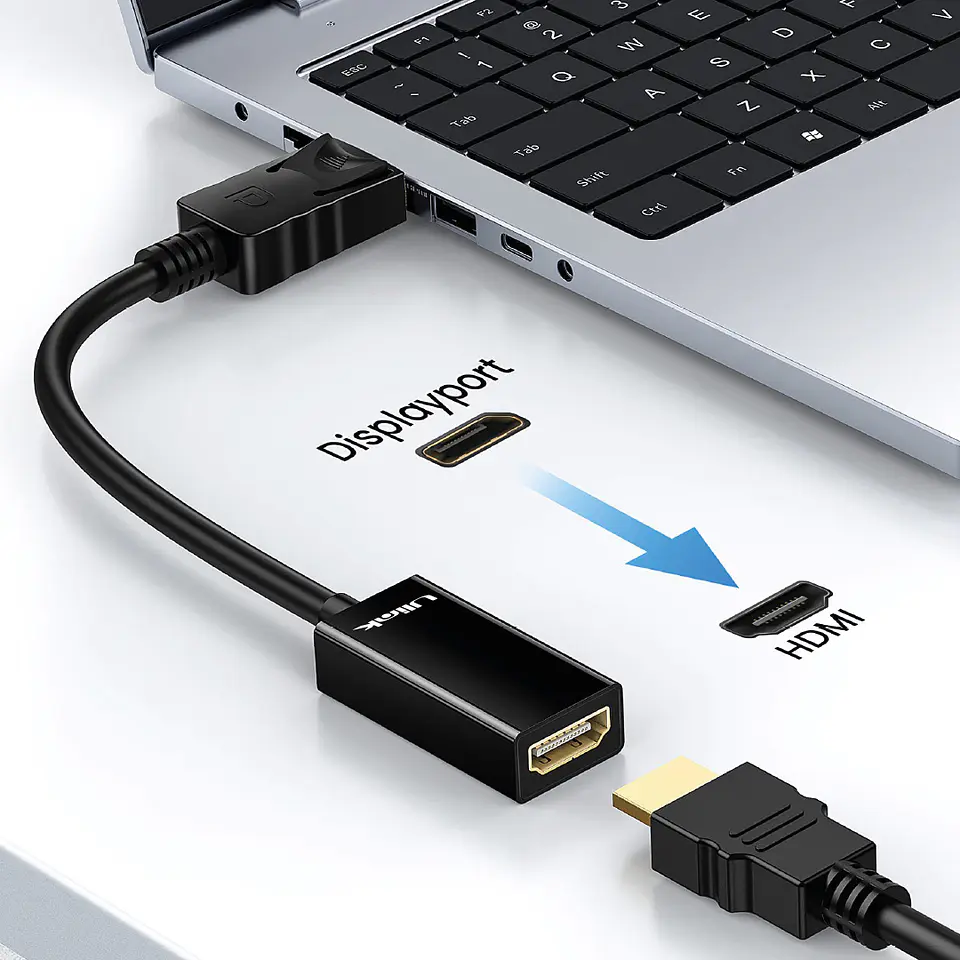 Adaptador de video DisplayPort Macho a HDMI hembra 2