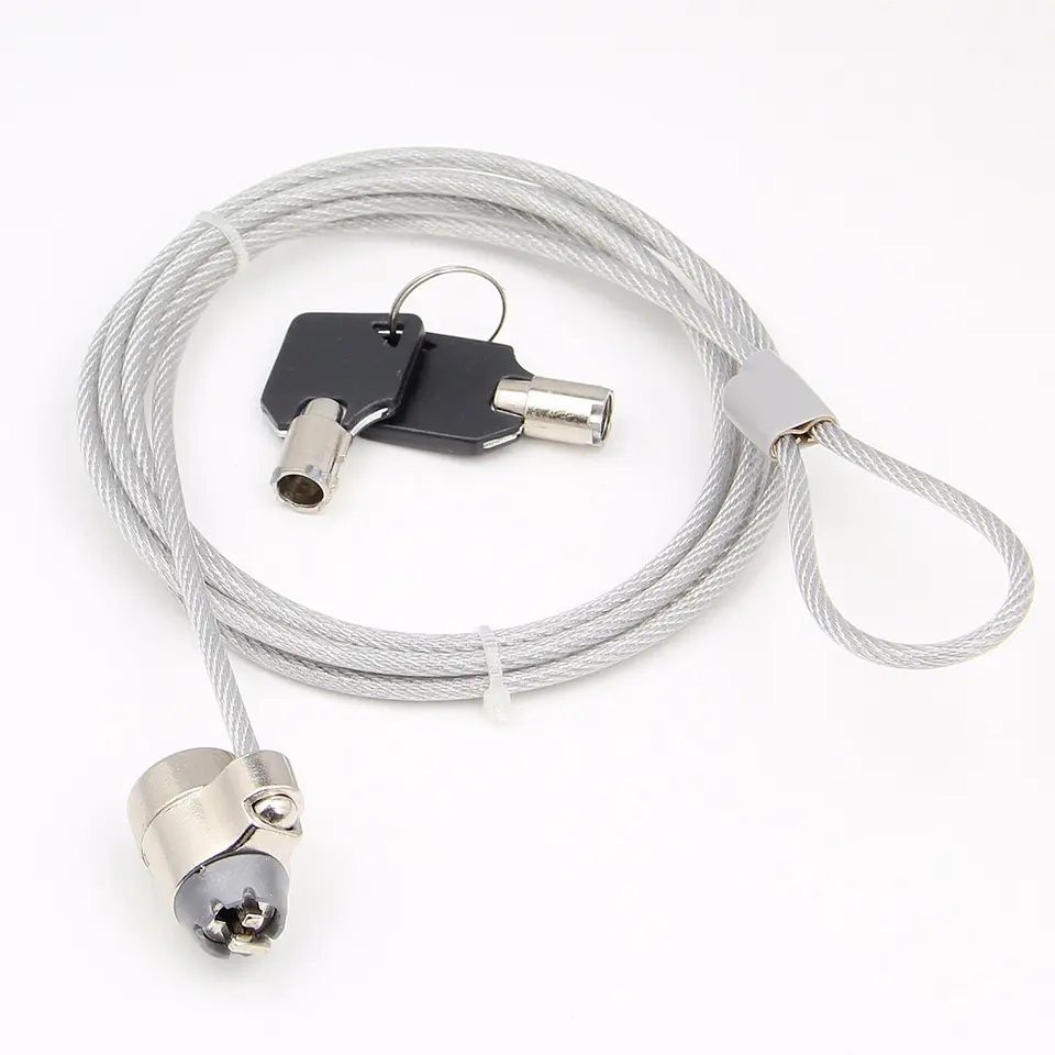 Candado para notebook Slot universal con llave 1,8mts largo y 4mm de espesor UT-LK020K 3