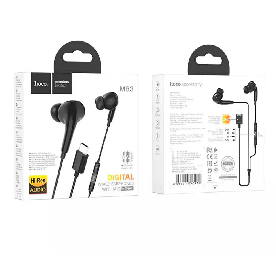 Audifonos manos libres M83 USB-C Negro 3