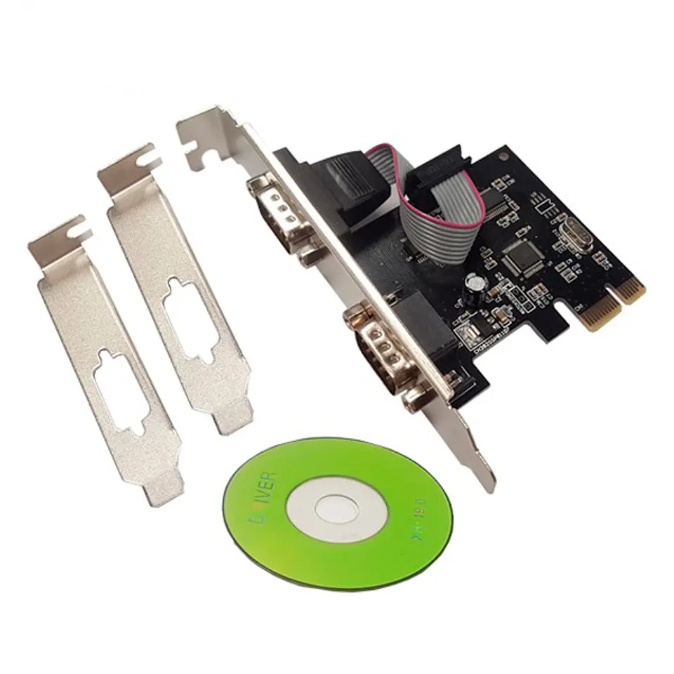 Tarjeta PCI express (PCI-E) 2 puertos seriales c/ 2 bracket profile adicional  2
