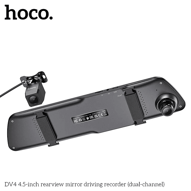 Camra auto HOCO DV4 gris espejo retrovisor  2