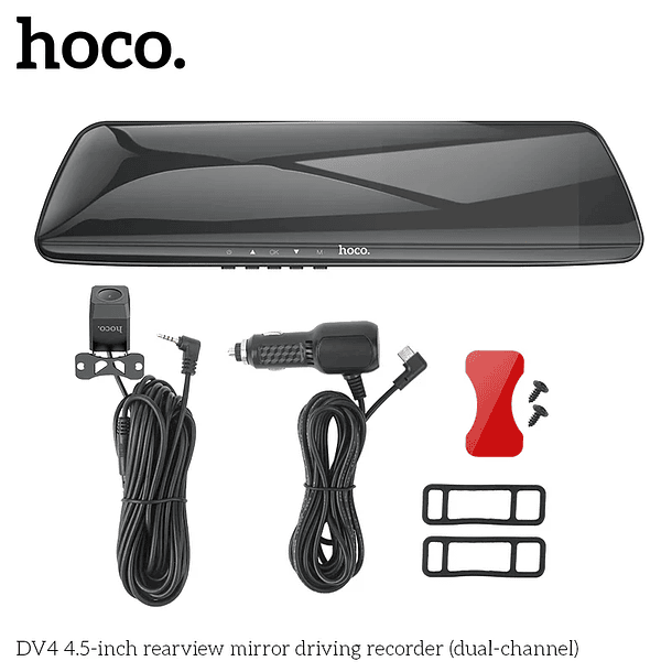 Camra auto HOCO DV4 gris espejo retrovisor  3