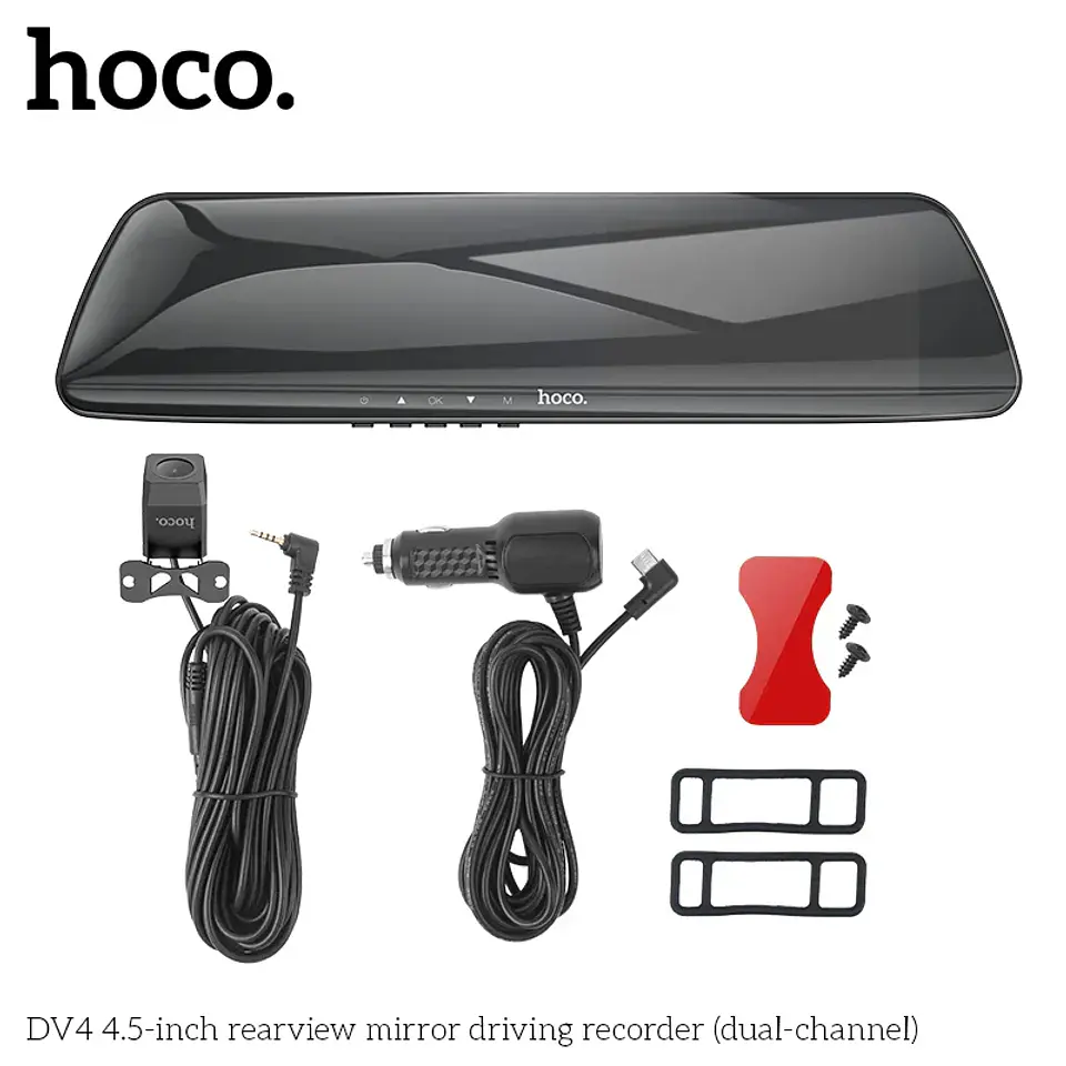 Camra auto HOCO DV4 gris espejo retrovisor  3