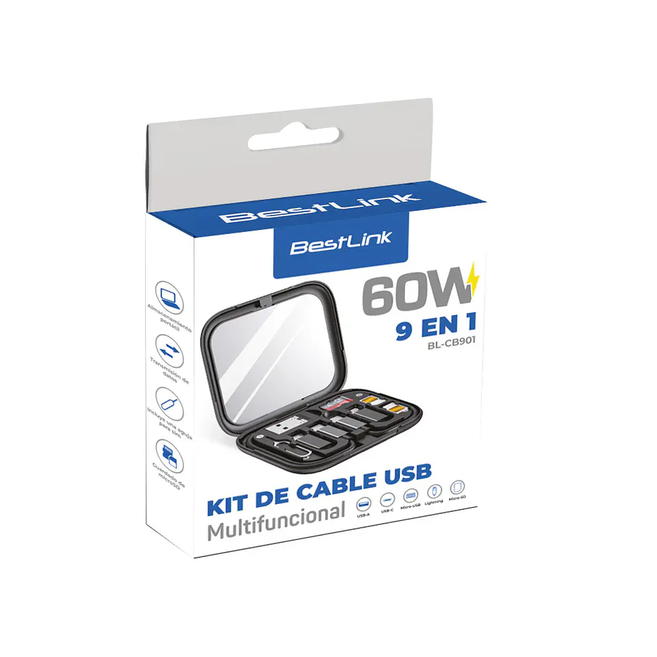 Kit de cable USB 9 en 1 60W Multifuncional  4