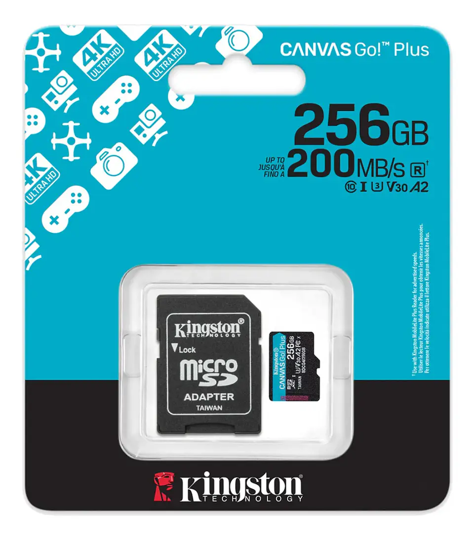 Memoria Microsd Kingston Canvas Go Plus Gen4 256gb 200mb/s 2