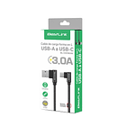 Cable de carga y datos USB-A a USB-C 3.0A Trenzado en L 2
