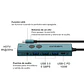 Adaptador multi-puerto USB-C 6 en 1 con boton para monitor HDMI, Audio, 3 USB 1PD 85W  - Miniatura 3