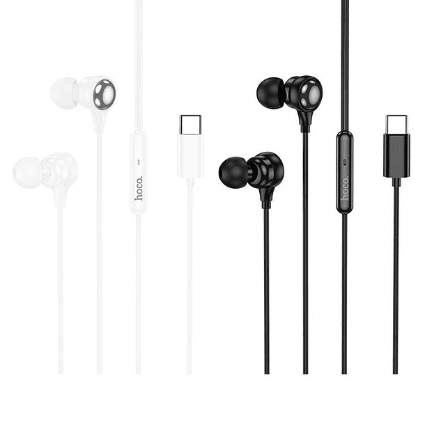 Audífono USB-C con cable M116 hoco Blanco  3