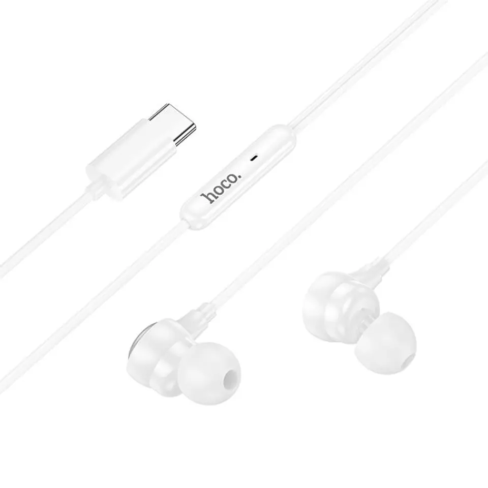 Audífono USB-C con cable M116 hoco Blanco  2