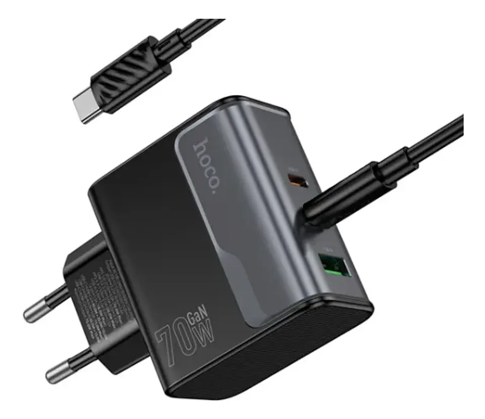 Cargador HOCO cs75a 70W 3 puertos USB-C + 1 USB + cable  1
