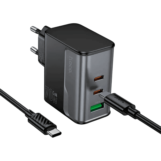 Cargador HOCO cs75a 70W 3 puertos USB-C + 1 USB + cable  3