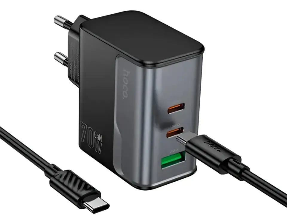 Cargador HOCO cs75a 70W 3 puertos USB-C + 1 USB + cable  3