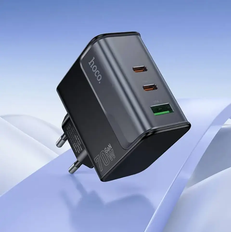 Cargador HOCO cs75a 70W 3 puertos USB-C + 1 USB + cable  7