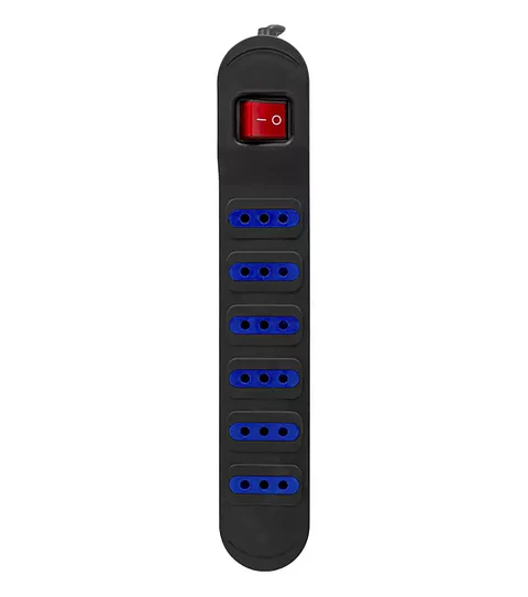 Alargador multiple 6 entradas con switch 3 MTS Negro PHILCO 