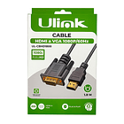 Cable HDMI A VGA 1080P con chipset incorporado 1,8 metros  2