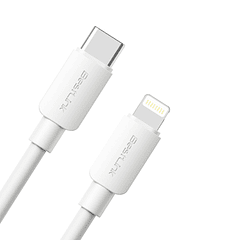 Cable de carga y datos USB-C a LIGHTNING blanco 27W PVC 1 metro 