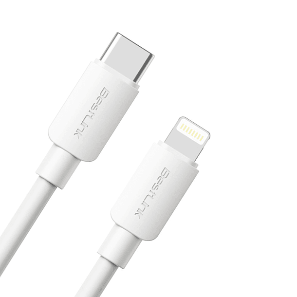 Cable de carga y datos USB-C a LIGHTNING blanco 27W PVC 1 metro  1