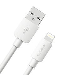 Cable de carga y datos USB A IPHONE blanco PVC 1 metro 