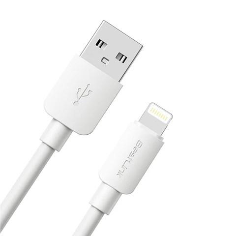 Cable de carga y datos USB A IPHONE blanco PVC 1 metro 