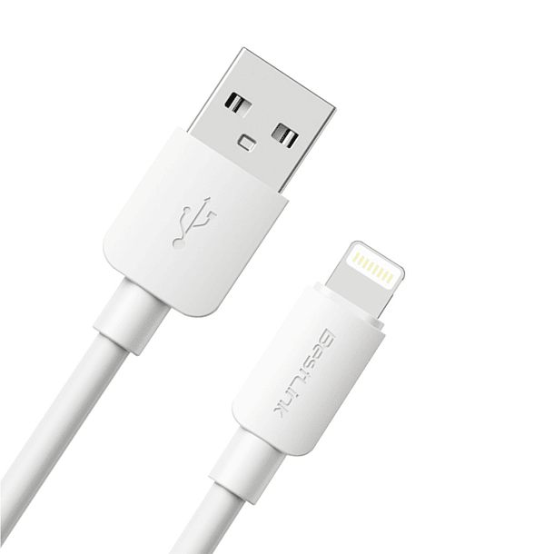 Cable de carga y datos USB A IPHONE blanco PVC 1 metro  1